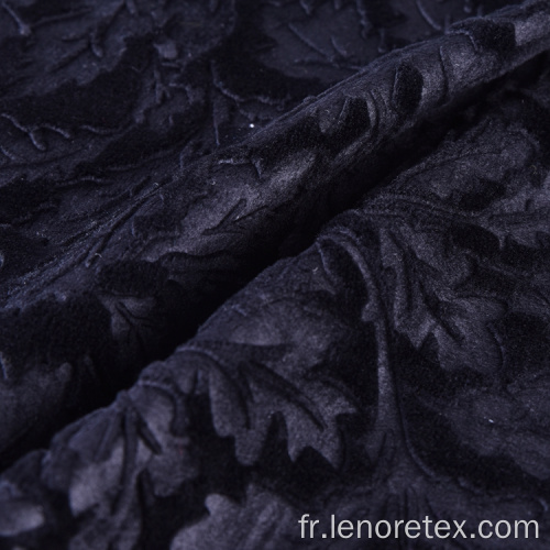 Tissu velours en relief en tricot en polyester